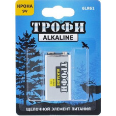 Батарейка Трофи Alkaline 6LR61 Крона 9V